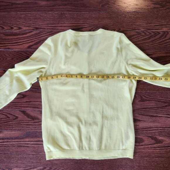 TALBOTS Women’s Yellow Lightweight Pima Cotton Cardigan Sweater Size M pockets - Picture 8 of 13